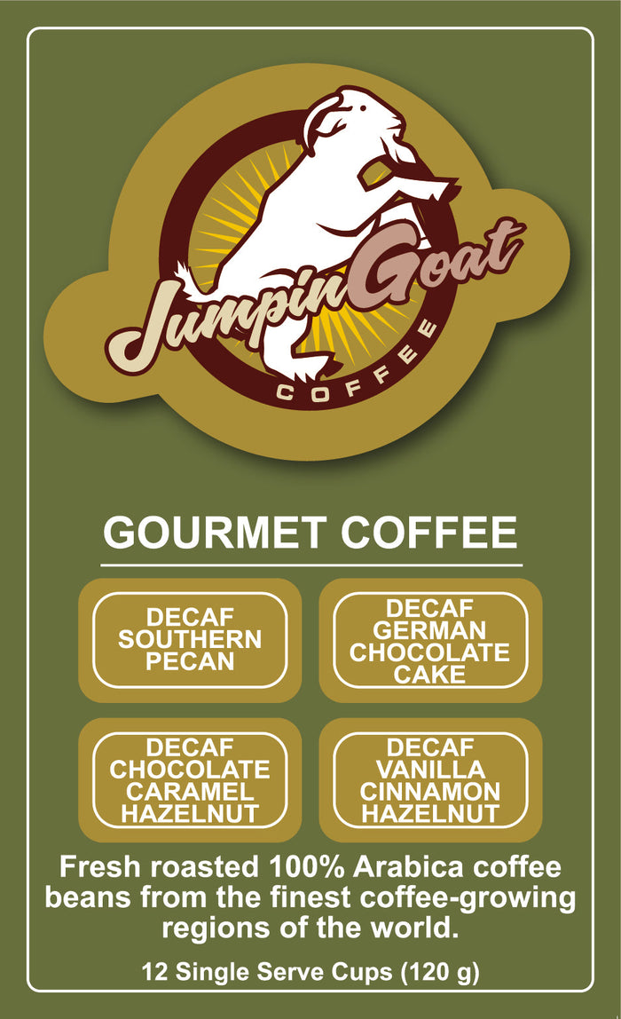 JumpinGoat Decaf Variety single-serve K-Cups, 12 count