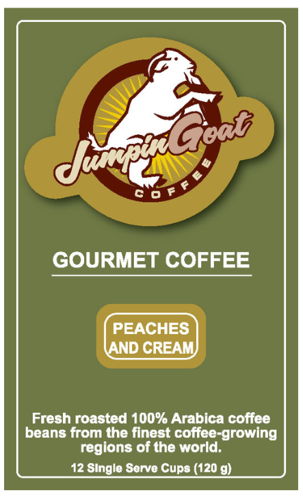 JumpinGoat Peaches and Cream flavored coffee
